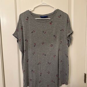 Apt. 9 Gray With Cherries Dolman T-shirt